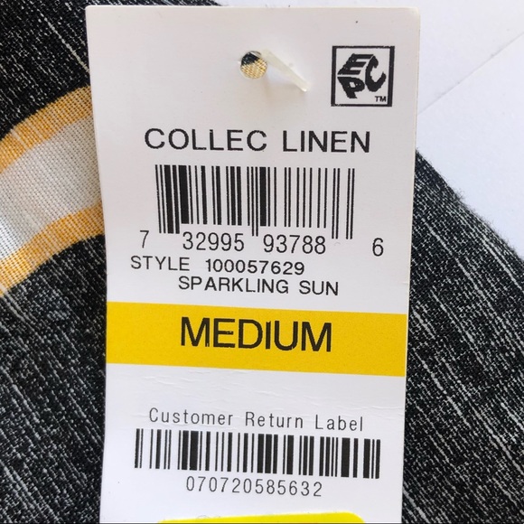 INC Men’s Fragmented Linen Print Short Sleeve Shirt, Sparkling Sun, M - Picture 6 of 6